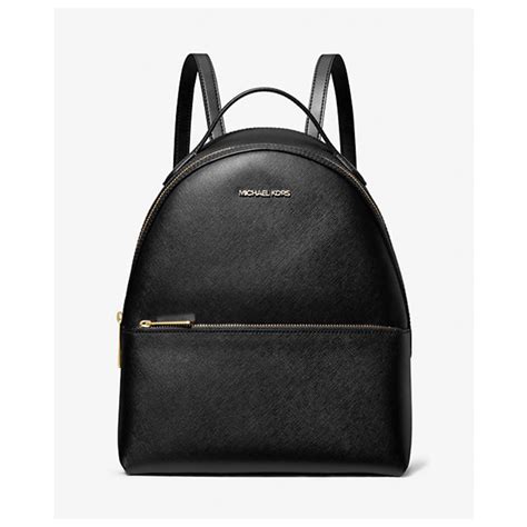 Michael Kors Sheila Medium Logo Backpack (Black Leather).